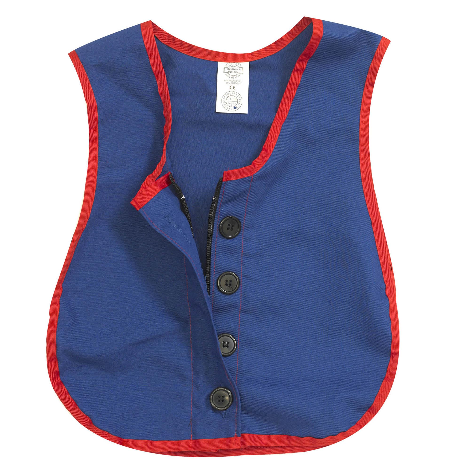 Photo 1 of Children's Factory Manual Dexterity Combo Zipper/Button Vest Classroom Furniture (CF361-319) Blue 17.5 x 13.5