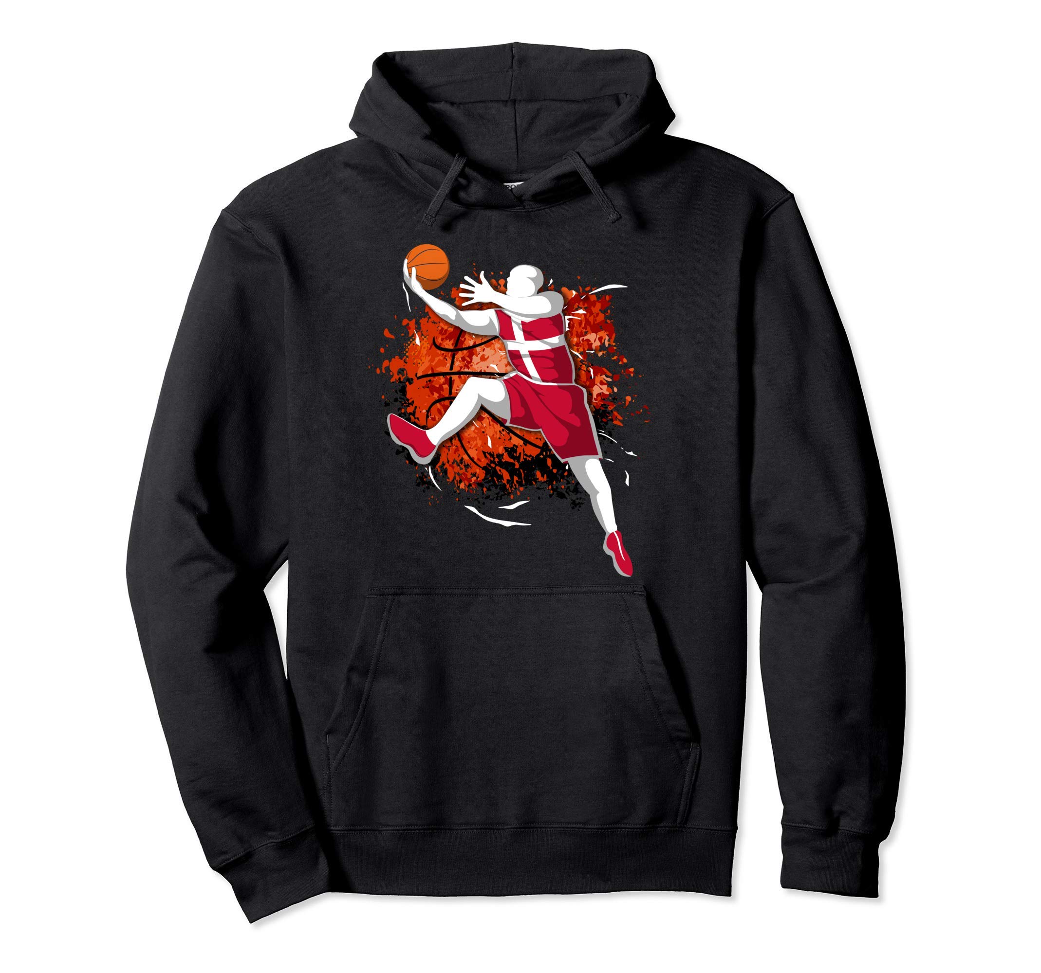Proud Denmark Basketball Lovers Danish National Flag Sport Pullover Hoodie