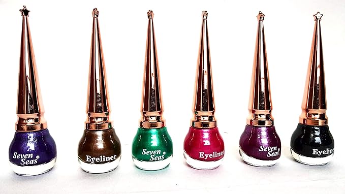 indiaglee Seven Seas Color Eyeliner, Smudge Proof, Water Proof, Long Lasting (Set of 6)