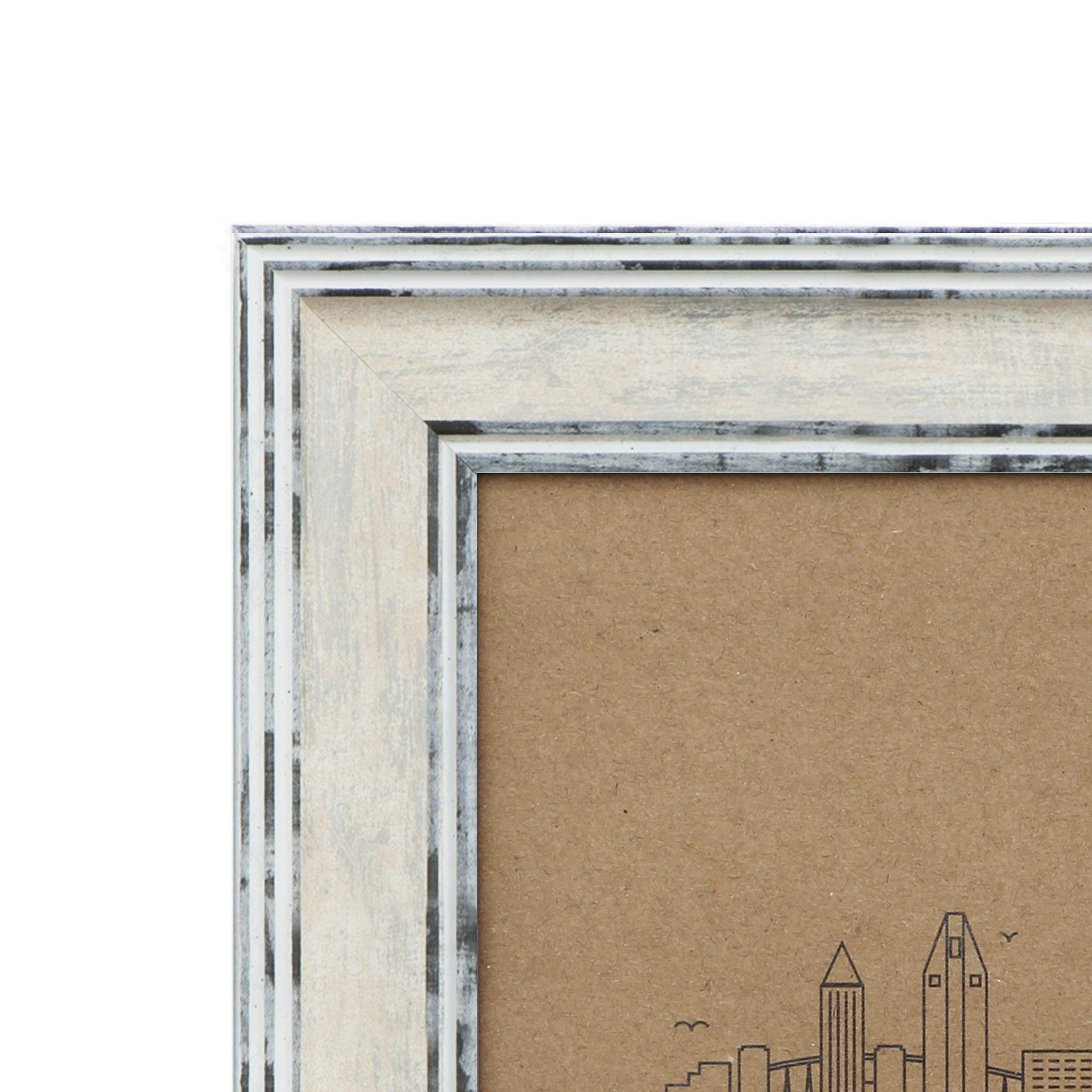 8x10 Picture Frame Distressed Cream Mount Desktop Display, Frames by
