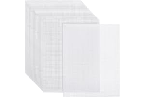 FDCZEYXIOR 24Pcs Plastic Canvas Mesh Sheets 10.5 X 13.5 Inch 7 Count White Rectangular Blank Needlepoint Canvas Plastic Mesh Mat for Cross Stitch Needlework Embroidery Acrylic Yarn Crafting Knit Crochet Project