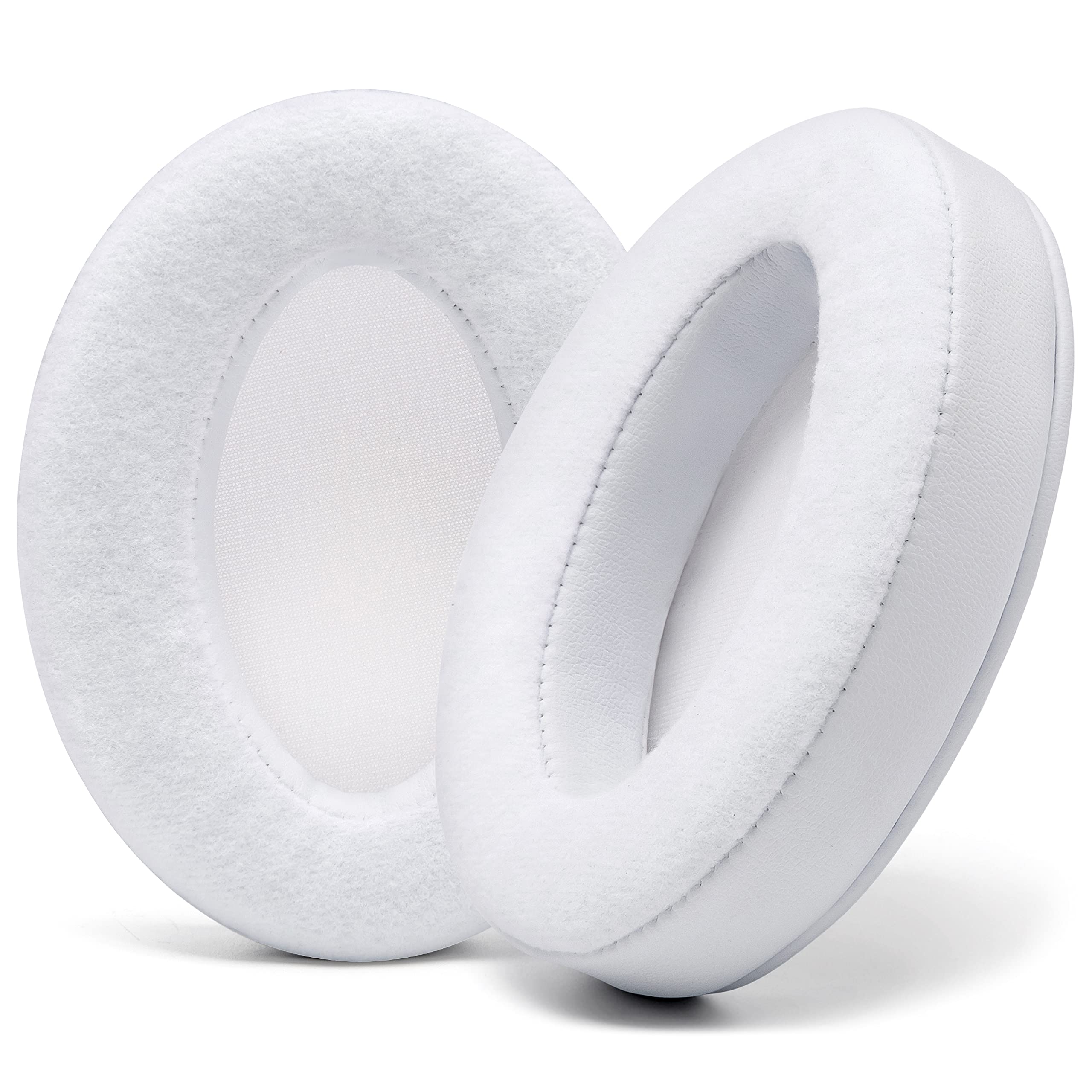 WC PadZ Velour - The Ultimate Upgraded Earpads by Wicked Cushions - Compatible With Audio Technica, HyperX, SteelSeries Arctis & More - Extra Thick - Bigger Opening - Softer Memory Foam | White — image 1