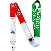 EASTEX Mexico Flag Lanyard Keychain - Mexican Lanyards for Keys Badge - ID Card Holder Keychain - Llaveros Para Llaves