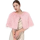 Women Winter Faux Fur Wraps Shawls Warm Cape for Party Wedding