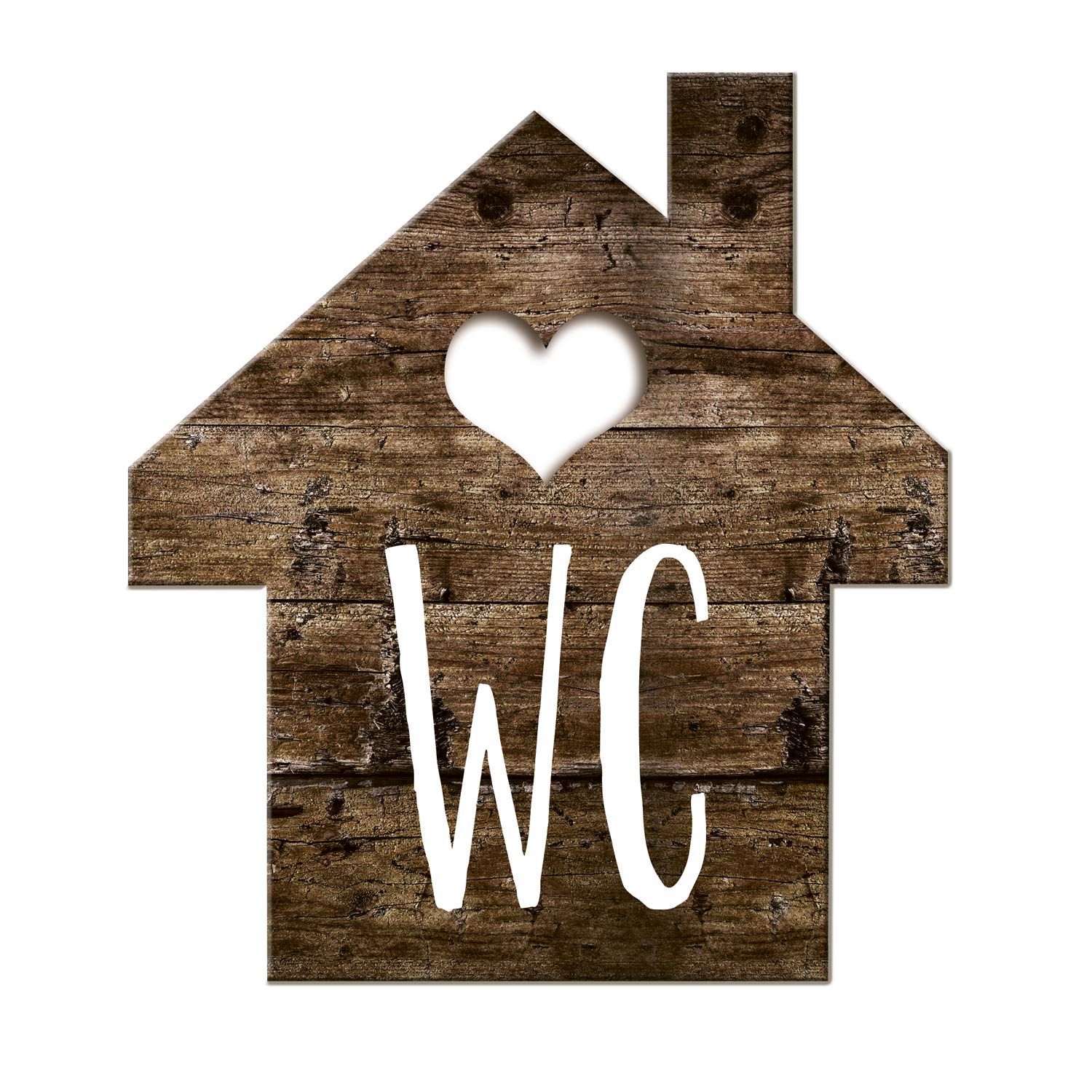 Logbuch-Verlag Toilet Sign Wooden Look House Brown White – Sign Toilet Neutral Men & Women Guest Toilet Door Sign