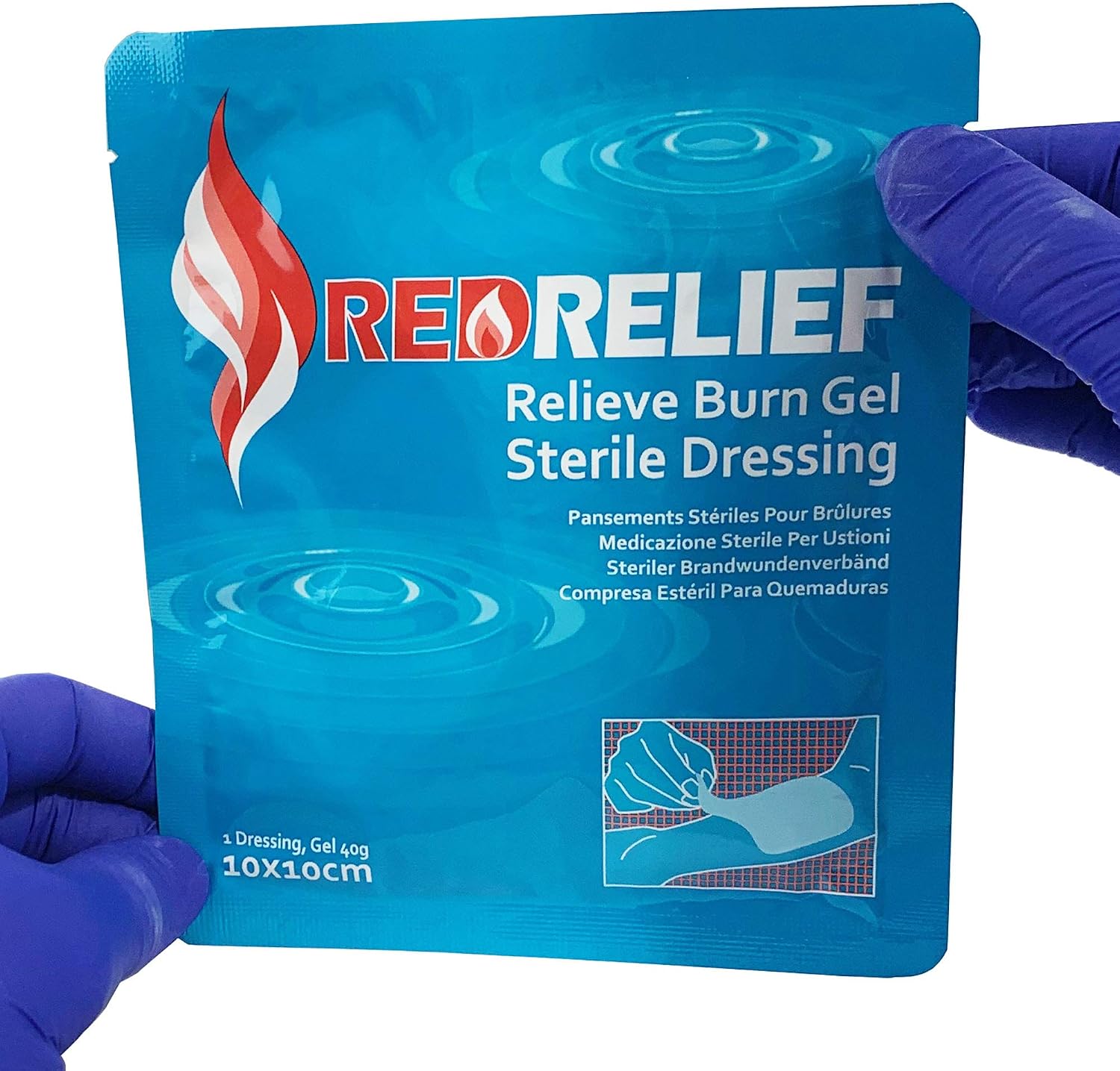 RedRelief Emergency 10x10cm Burn Dressing - Cools, soothes and relieves Pain - Image 4