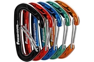 FresKaro 5pcs Nano Carabiner Clips, 8kN 1798lbs, Small Sturdy, Reliable Time-Tested Strong Spring Wiregate, Mini Size 2.37inch, Choice of 5colors