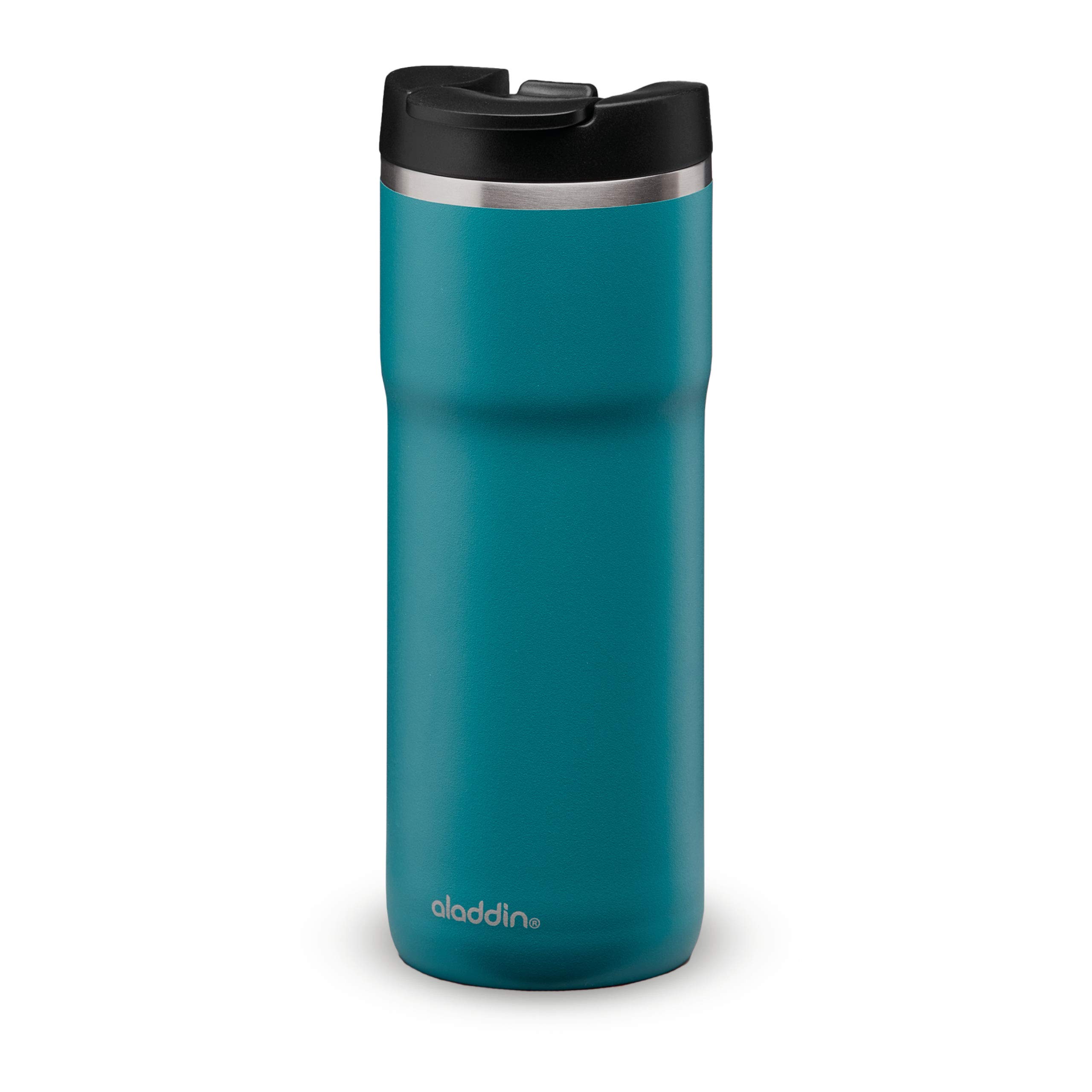 Aladdin Barista Java Thermavac Leak-Lock Stainless Steel Thermos Travel Mug for Hot Drinks 0.47L Aqua Blue – Keeps Hot for 4 Hours - BPA-Free Reusable Coffee Cups - Leakproof - Dishwasher Safe