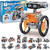 Sillbird Solar Robot Building Kit STEM Gift for Boys Aged 8-13, 15-in-1 DIY Science Educational Robotic Toy for Kids Teens Birthday, Powered by The Sun or Battery with 212 Pieces