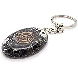 Piezo Electric Orgonite Keychain with Bionized Black Tourmaline Crystals – Tested Cho Ku Rei Reiki Charged Cell Phone Radiation Shield and EMF Protection Device – Portable Negative Energy Transformer
