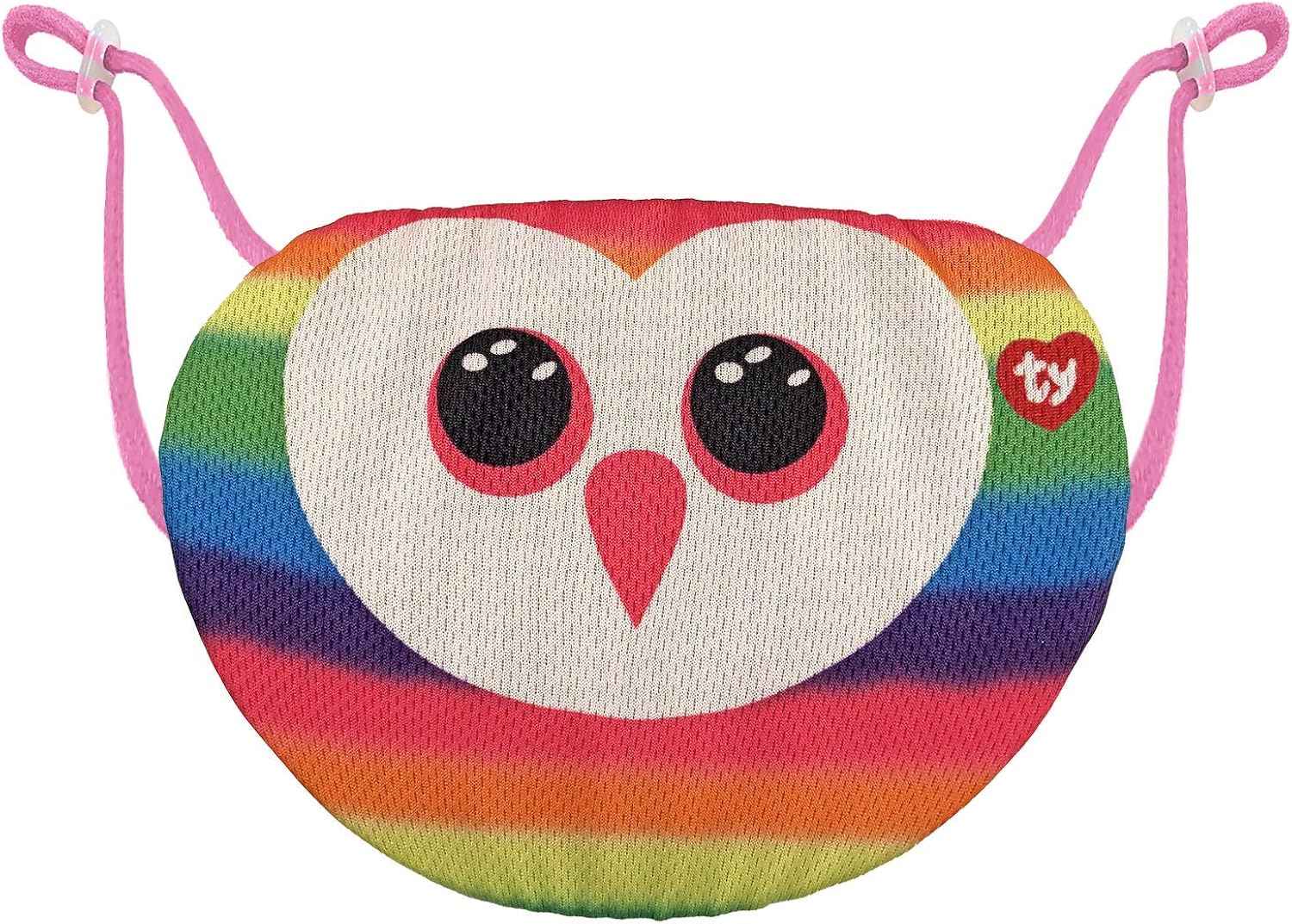 Ty UK Ltd Owen Owl Beanie Boo Face Mask, Multicoloured