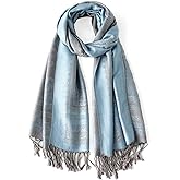 Ciormis Two Tone Silky Paisley Pashmina Shawl Scarf,Soft Women's Rave Jacquard Pashminas Wrap Scarves