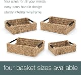 woodluv Storage Baskets Nesting Organiser 44x32x12.5 cm Seagrass view 8
