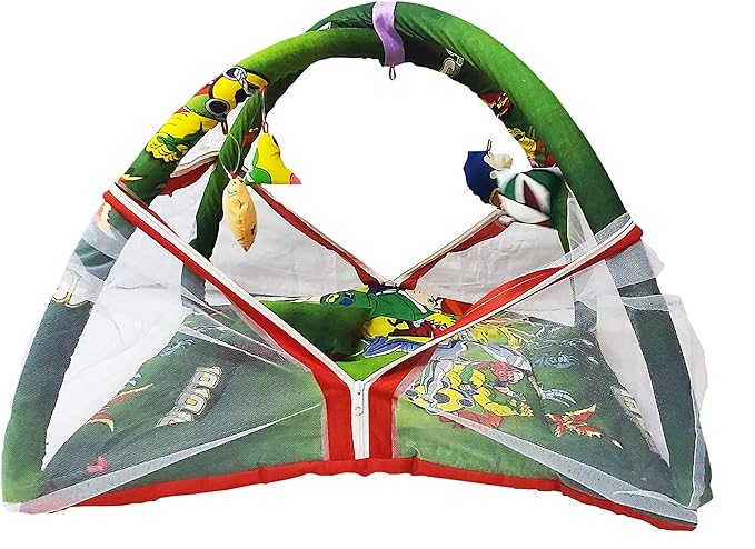 Baby Corn Play Gym Bedding Set with Mosquito Protector Net (Multicolour)