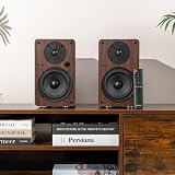 Roxel Onyx Active Bookshelf Speakers 100W RMS HDMI ARC Walnut view 5