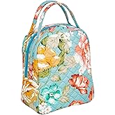 Jula Vance Machine Washable Women Quilted Fabric Insulated Reusable Cooler Lunch Bag Tote Adult Thermal Lunch Box Storage Bag for Work (Floral)