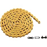 Bike Chain Single-Speed, Bicycle Chain 1 Speed, 1/2 &times; 1/8 inch,Golden (116L)