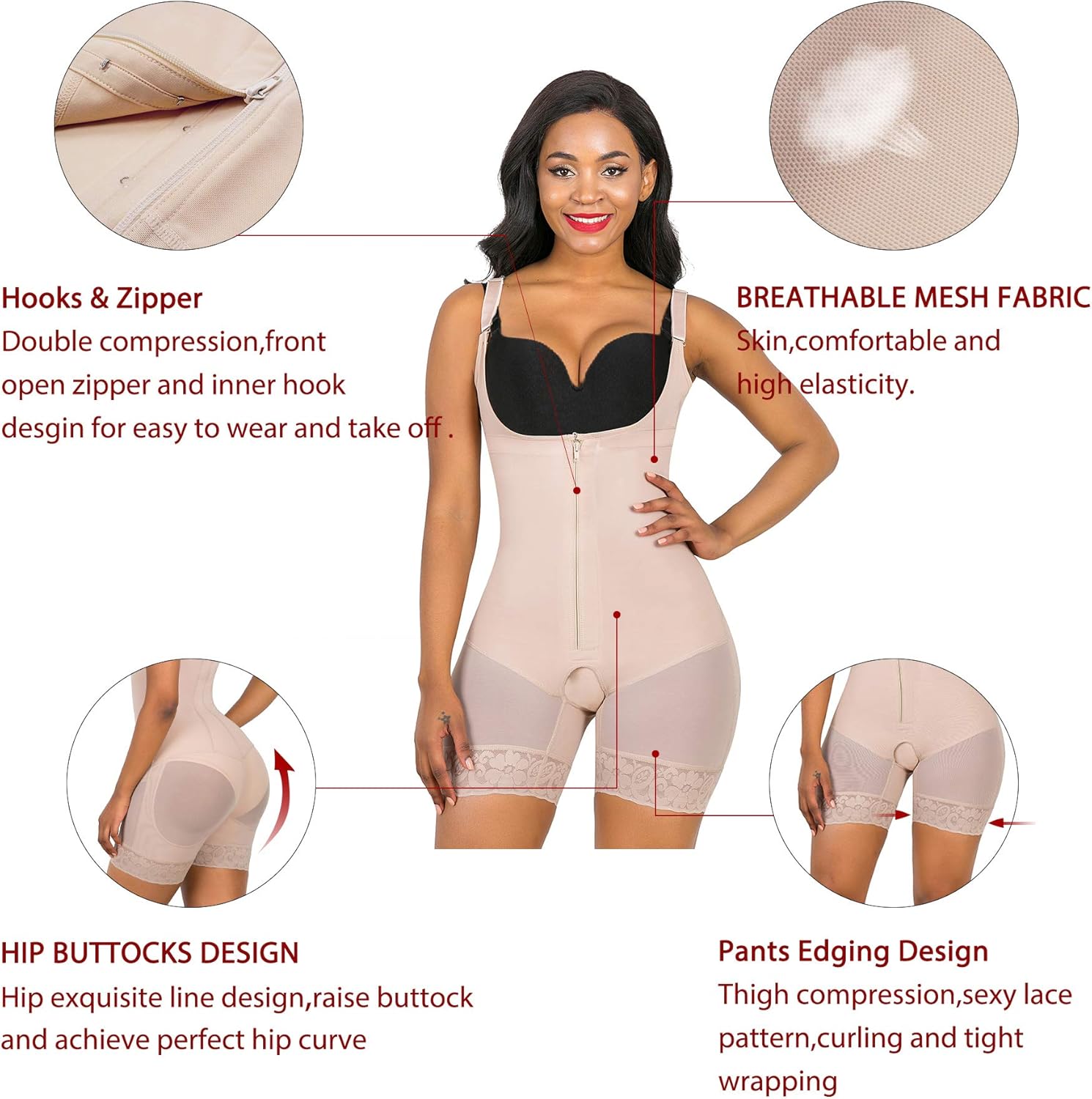 SHAPERX Shapewear for Women Tummy Control Fajas Full Body Shaper Butt Lifter Thigh Slimmer Shorts at  Women’s Clothing store