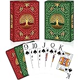 Playing Cards 2 Pack, Deck of Cards, Large Print Playing Cards(Green &amp; Red) | Easy to Shuffle, Premium,Standard Poker Card Set,for Fun Card Games,Family Game Night,Table,Magic,Casino Theme Party Supplies