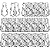 2.36'' Carabiner Clips, 1/4 Inch Heavy Duty Galvanized Steel Spring Snap Hook, Small Carabiner Clip 260LBS Holding Capacity Quick Link Clip Keychain for Hammock Dog Leash & Camping Gym(40 PCS M6)
