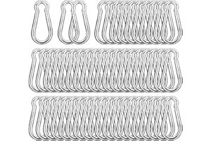 HANDRERLEE 2.36'' Carabiner Clips, 1/4 Inch Heavy Duty Galvanized Steel Spring Snap Hook, Small Carabiner Clip 260LBS Holding Capacity Quick Link Clip Keychain for Hammock Dog Leash & Camping Gym(40 PCS M6)