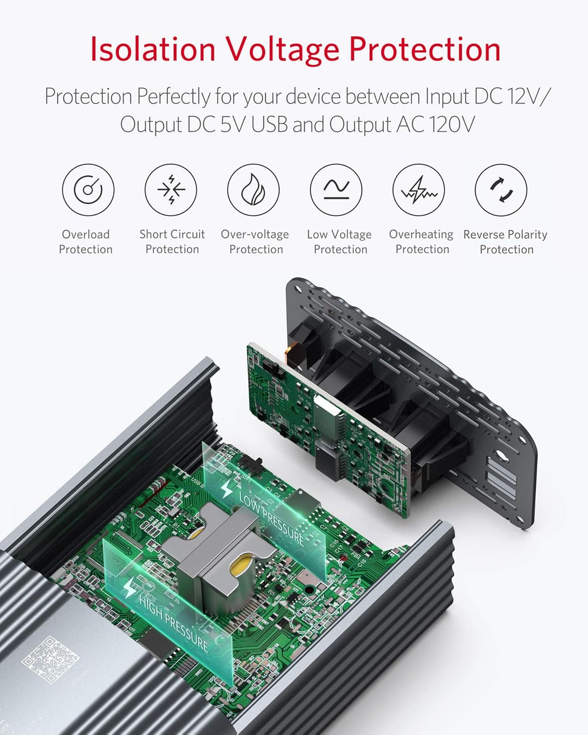 BESTEK 500W Pure Sine Wave Power Inverter DC 12V to 110V AC Car Plug Inverter Adapter Power Converter with 4.2A Dual USB Charging Ports and 2 AC Outlets Car Charger, ETL Listed, Grey: Car Electronics