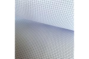 SEWCRANE 12CT Aida Cloth Embroidery Cross Stitch Fabric, White, W59" x L39"