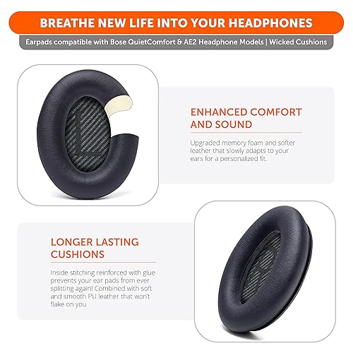 WC Wicked Cushions Upgraded Replacement Ear Pads for Bose QC35