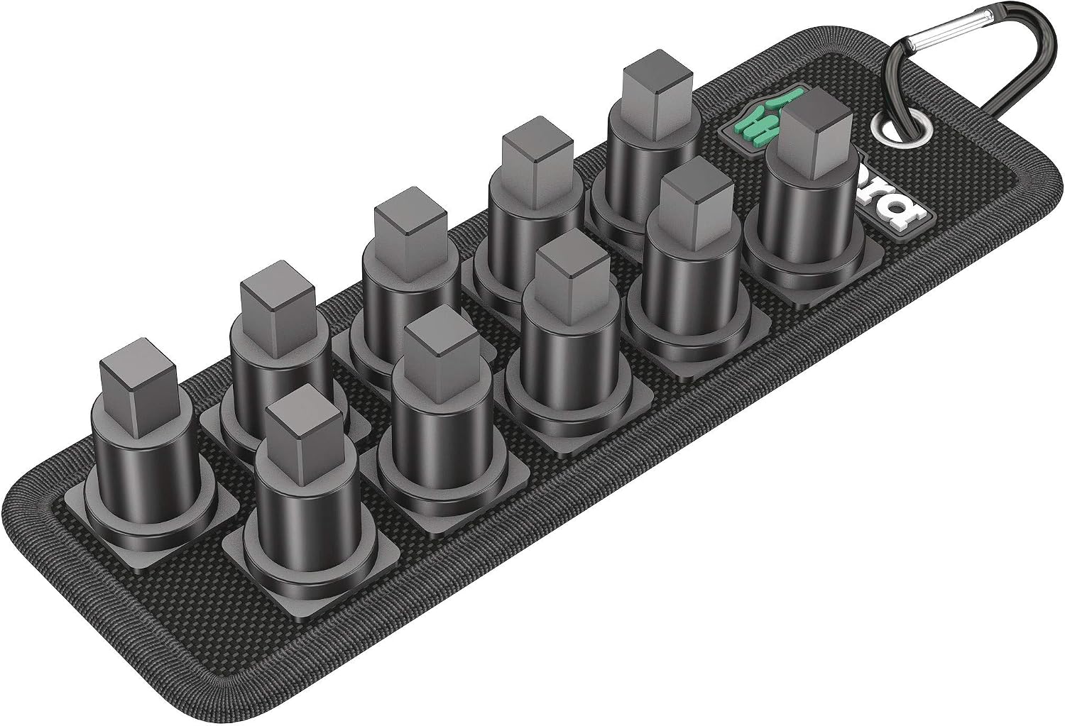 Wera Socket Rail B VDE (Textile Belt), 9 Location, Unloaded, 3/8" Drive, 05003982001, Black