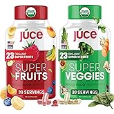 Juce Original Formula - Organic Super Fruit & Veggies Supplement - Gluten/Gelatin Free, Soy Free & Vegan- Reds & Greens Superfood Capsules- 23 Fruits & 23 Vegetables (180 Count)- By Terra Kai Organics
