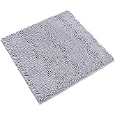 Non-Slip Bath Rug,Extra Soft Microfiber Bedroom Shag Carpet with Anti-Slip Backing,Water/Dust Absorbent Fast Dry Shower Mat,Sound Insulated Stairs Pad,Machine Washable (Grey,24 x 24 Inches)