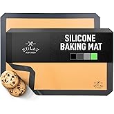 Zulay Kitchen Silicone Baking Mat Set – 2-Pack 16.5″ × 11.6″ Reusable Non-Stick Silicone Baking Sheets, Food-Safe, Heat-Resis