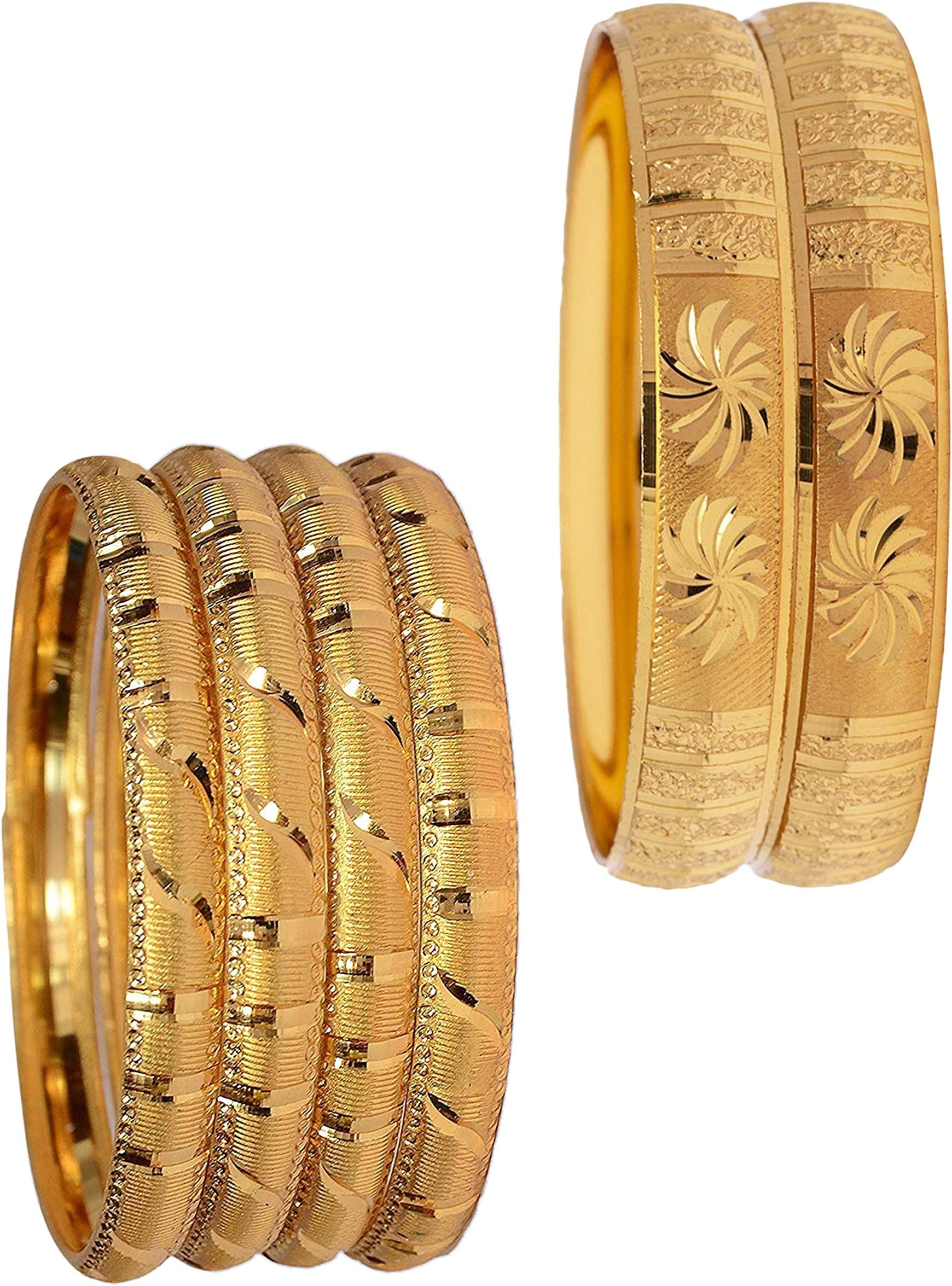 Mansiyaorange Four Traditional Fancy Designer Casual Party Hand Work Meena One Gram Multi Color Golden Bangles for Women