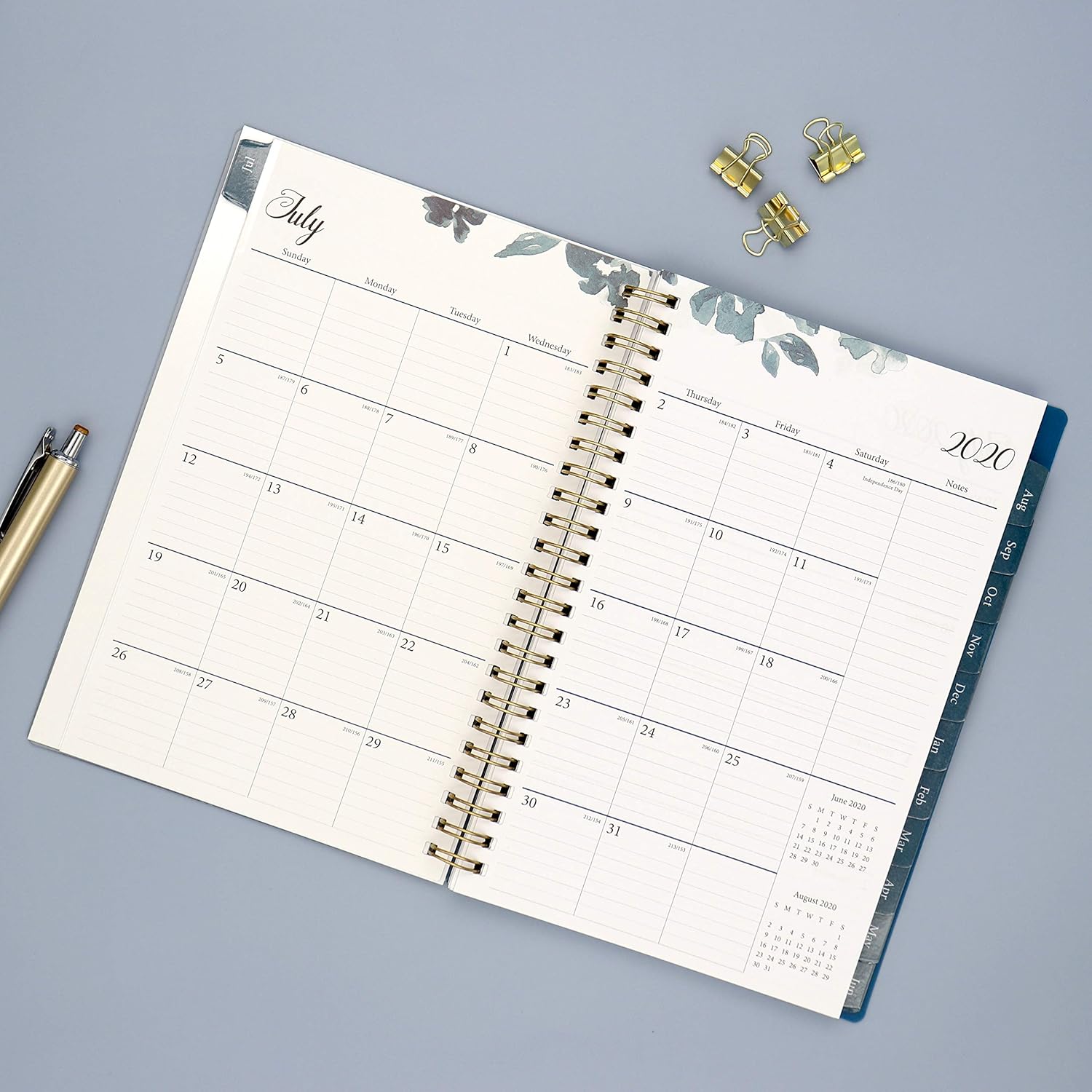 Blue Sky 2020-2021 Academic Year Weekly & Monthly Planner, Flexible Cover, Twin-Wire Binding, 5" x 8", Bakah Blue : Office Products