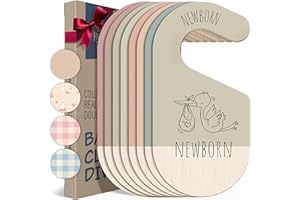 HIPPOTALE Baby Clothes Dividers For Closet - Wooden Baby Clothes Organizer Dividers for Boy & Girl, 8 Baby Closet Dividers by Size - Ideal Clothing Organizers