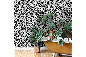 Ismoon 17.3"x118" Peel and Stick Wallpaper Black and White Contact Paper Black Modern Striped Removable Self-Adhesive Wall Paper Renter Friendly Wallpaper for Bathroom Bedroom Cabinets Decor Vinyl