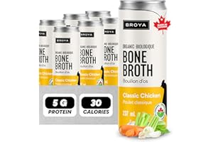 BROYA Classic Chicken Bone Broth in Can – Collagen Protein Rich and 100% Organic Chicken Broth – Keto and Paleo Friendly, Glu