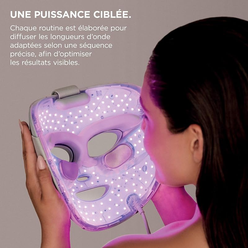 CryoGlow Masque LED Rouge et Bleue, Luminothérapie Infrarouge, Bleu