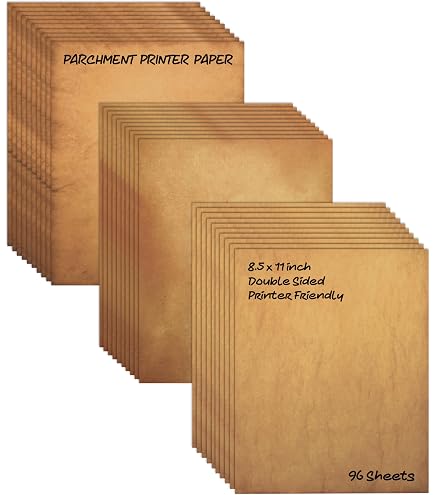 200 Sheets Vintage Parchment Paper - 8.5x11 Inch, Double-Sided, Light Beige, For Printing, Certificates, Crafts