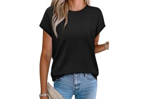 SAMPEEL Short Sleeve Tops for Women Summer Sweater 2026 Spring Clothes Business Casual Pullover Knit Sweater Loose Fit S-2XL