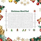 2025 Jumbo Christmas Word Search Poster – Giant 36"x24" Holiday Wall Game for Families, Fun Christmas Activity Poster for Kids & Adults, Large Festive Party Game Decoration