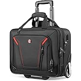 star cloud Rigid Frame Rolling Laptop Bag 18"×14"×8", Water-Resistant Rolling Briefcase with Wheels, Business Travel Computer Bag, Underseat Carry on Luggage for Men & Women