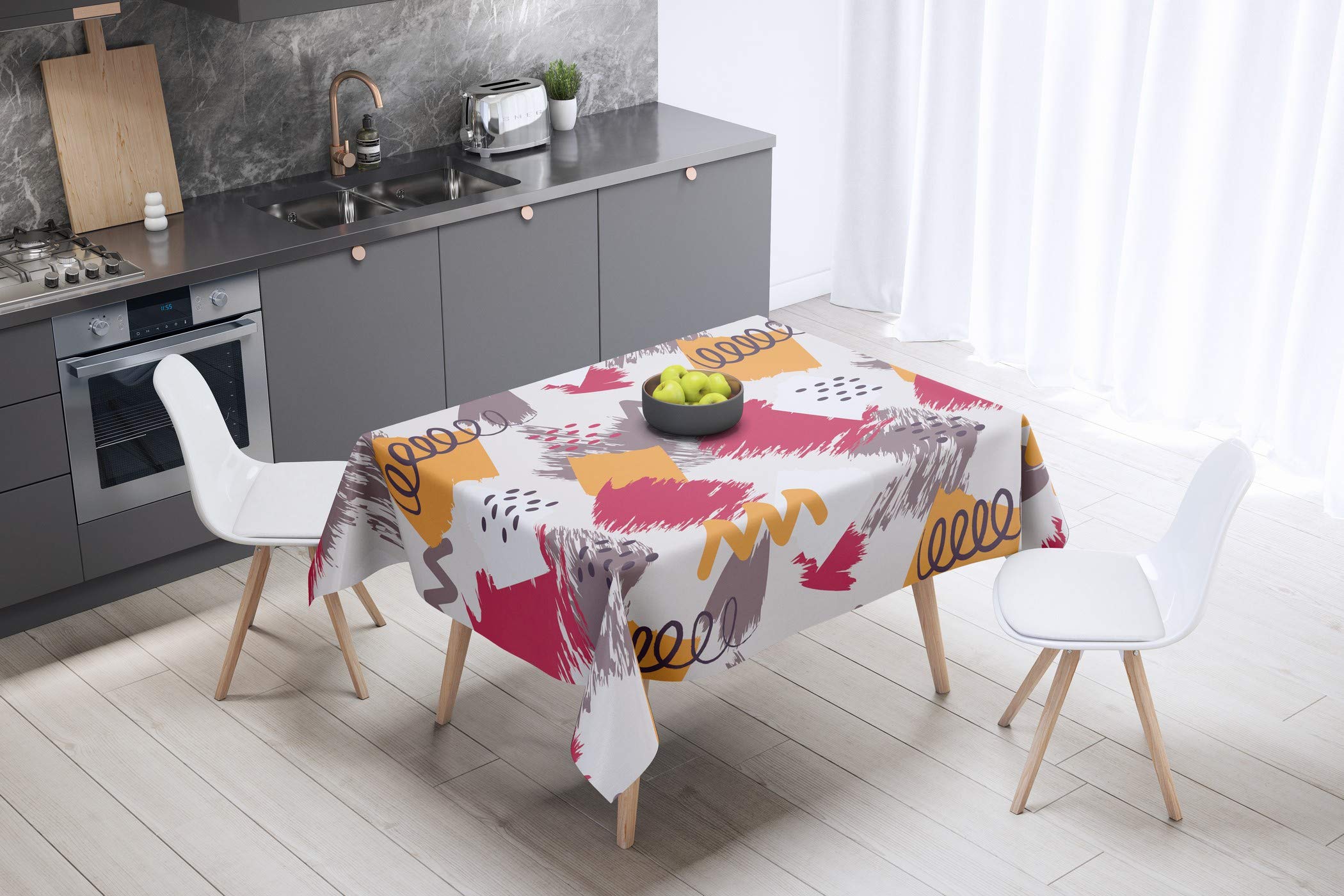 Bonamaison Kitchen Decoration, Tablecloth, 140cm x 140cm - Designed and Manufactured in Turkey