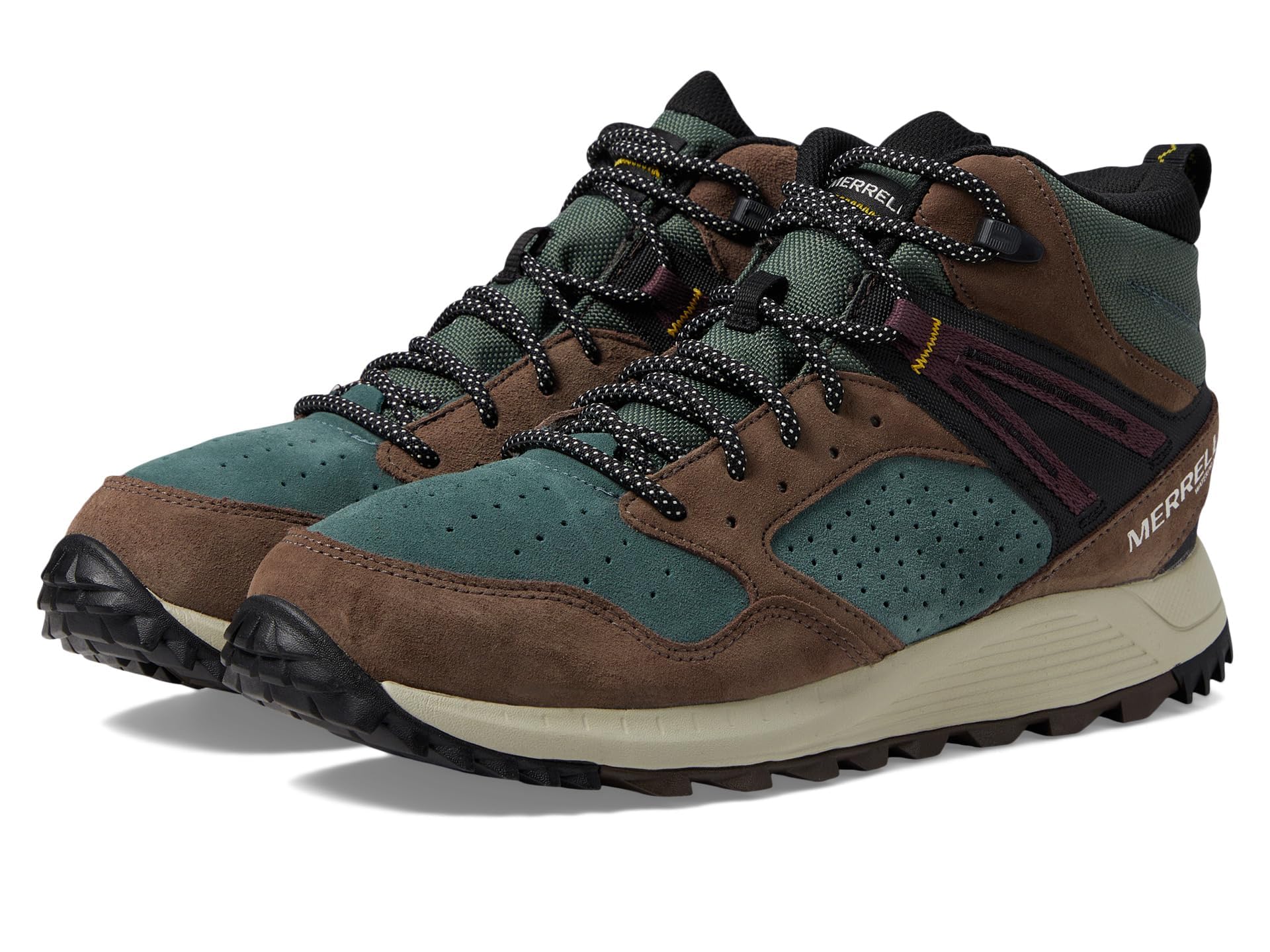 Merrell Men's Wildwood Mid Leather Waterproof Hiking Boot, Forest, 11 ...