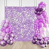 Sequin Wall Backdrop Light Purple Shimmer Wall Backdrop Panels 9FTx4FT Glitter Photo Background for Party Wedding Anniversary Disco Baby Shower Photograph Decoration