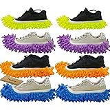 M-jump 8 PCS 4 Pairs duster Mop Slippers Shoes Cover , Multi Function Chenille Fibre Washable Dust Mop Slippers Floor Cleaning Shoes for Bathroom, Office, Kitchen, House Polishing Cleaning