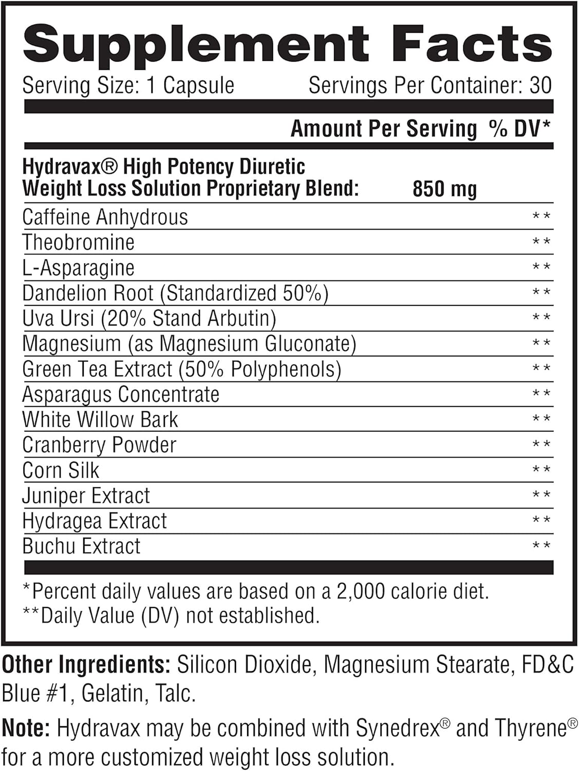 Metabolic Nutrition Hydravax, 30 Capsules, Eliminates Water Retention, Competition Strength, One Dose Daily: Health & Personal Care