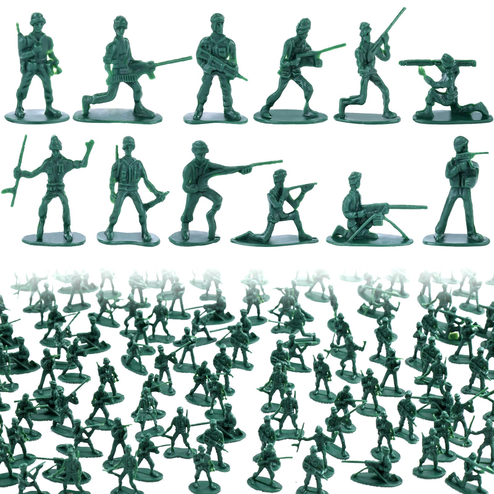 Photo 1 of LovesTown 200PCS Army Men Toy Soldiers, Green Soldier Figures Plastic Army Men Playset 10 Poses for Boys Birthday Gift