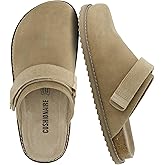 CUSHIONAIRE Boulder Genuine Leather Clogs for Women, Adjustable Swivel Back Strap Slip On Womens Shoes with Memory Foam Footbed