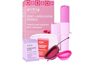 2 Menstrual Discs and Applicator Bundle - No Metals or Toxins - 100% Medical-Grade Silicone-Most Soft Reusable Period Disc - 
